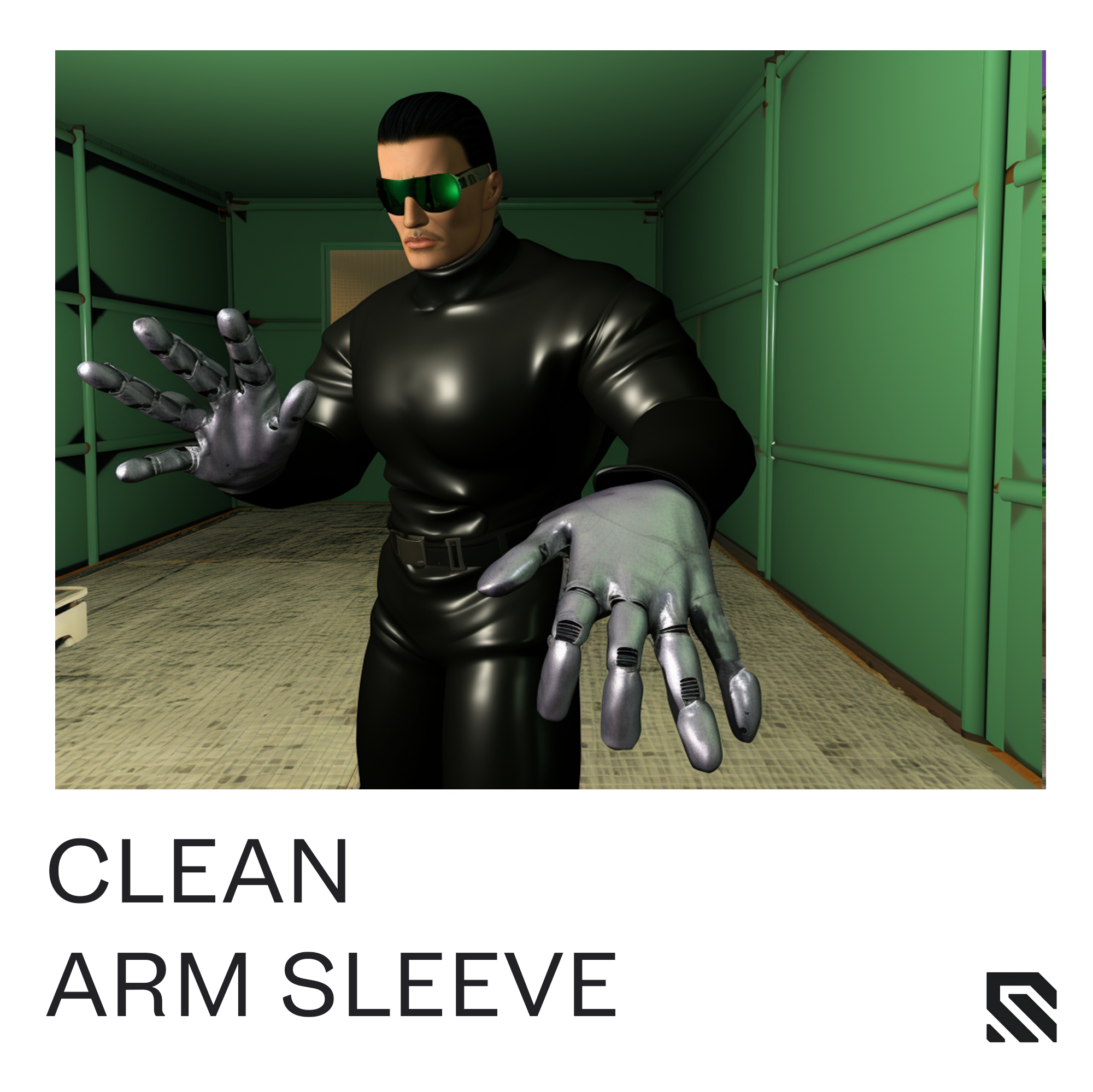 WALLHACK How Clean Gaming Arm Sleeve Matrix Neo With Gloves Retro Bryce 3D Graphics