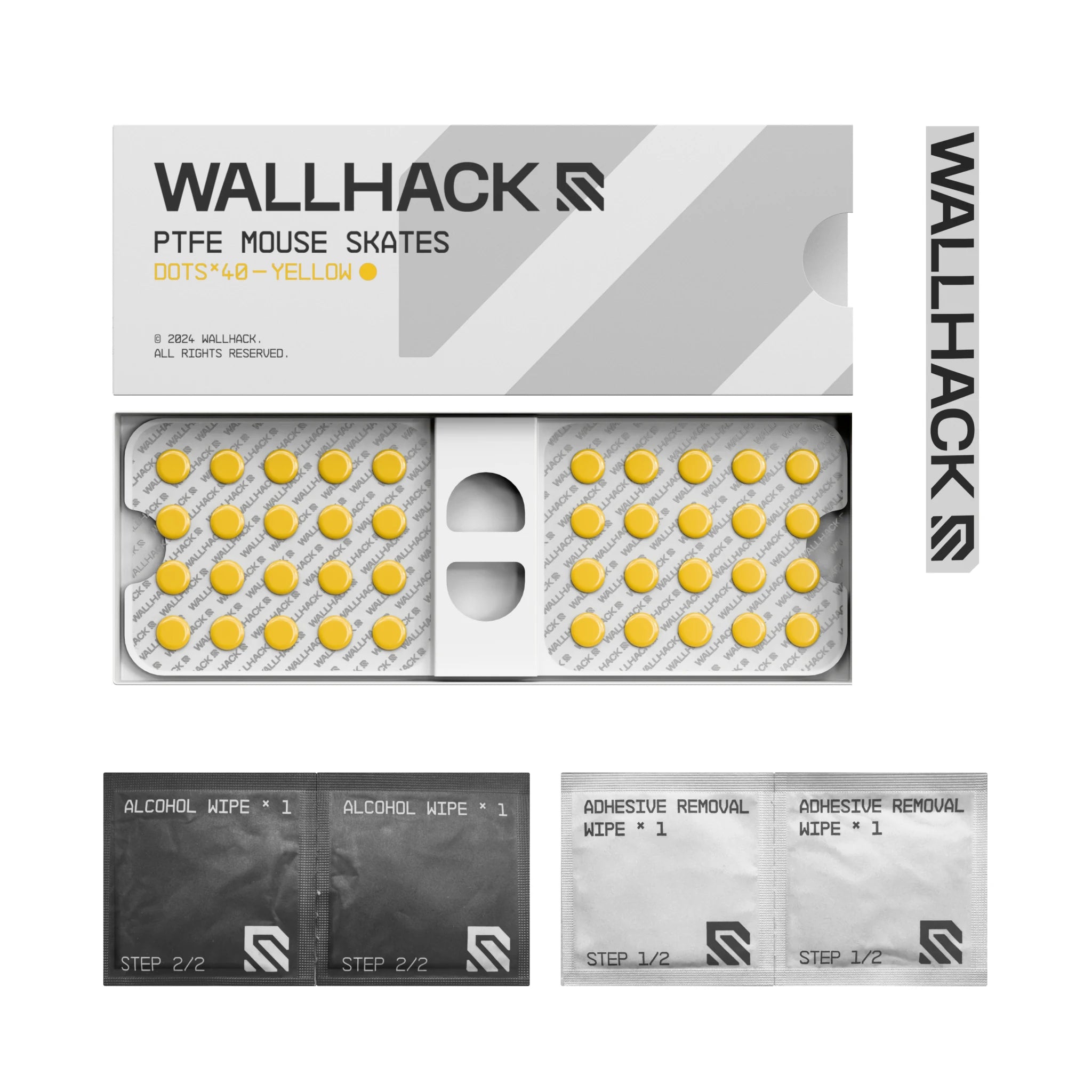 Wallhack Skates PTFE Yellow Dots