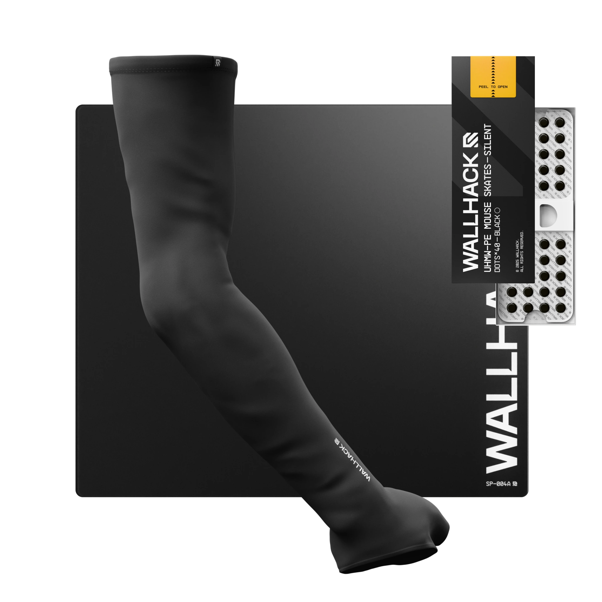 SP-004A (Black) Bundle with UHMW Silent Skates & Pro Sleeve