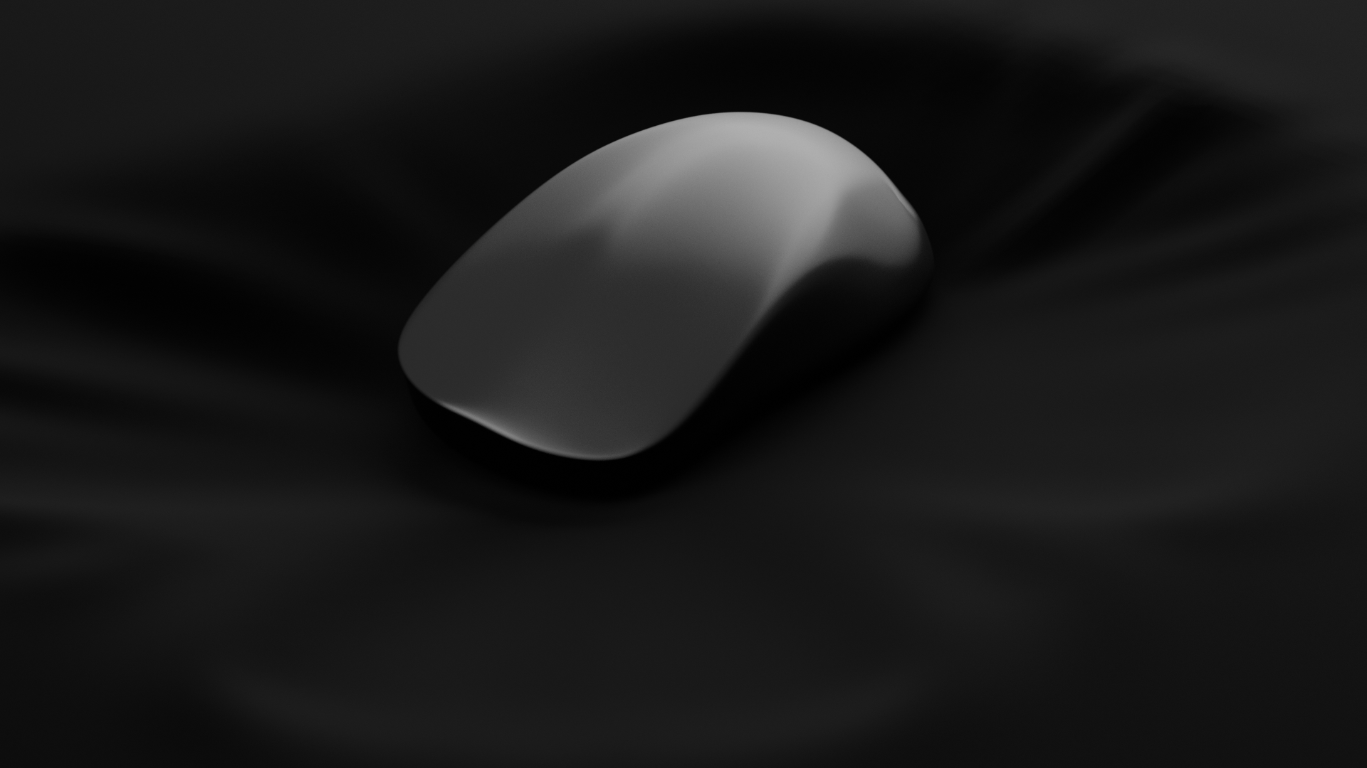 WALLHACK SY-001 MO-001 Black mouse on a loose black cloth pushing down
