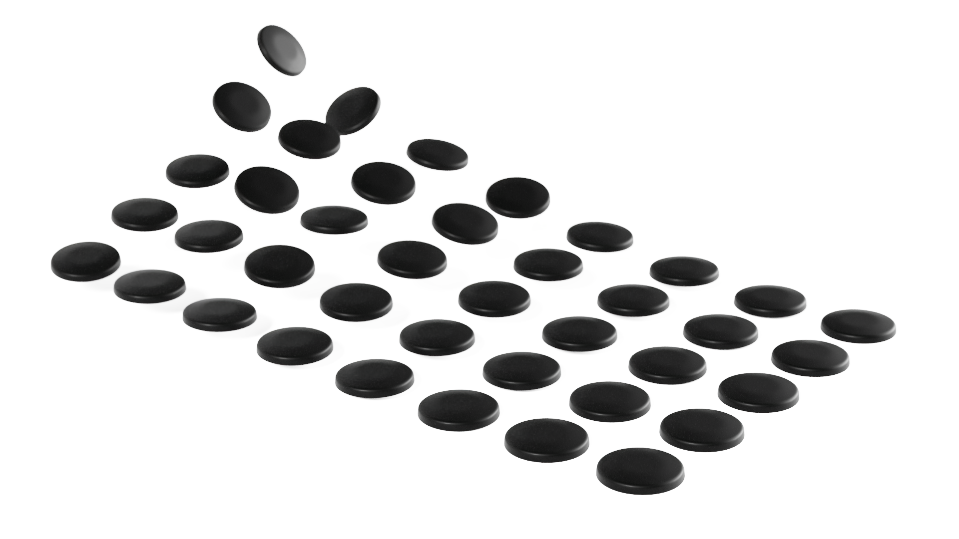 A group of UHMWPE Dot Mouse Skates for computer mouse