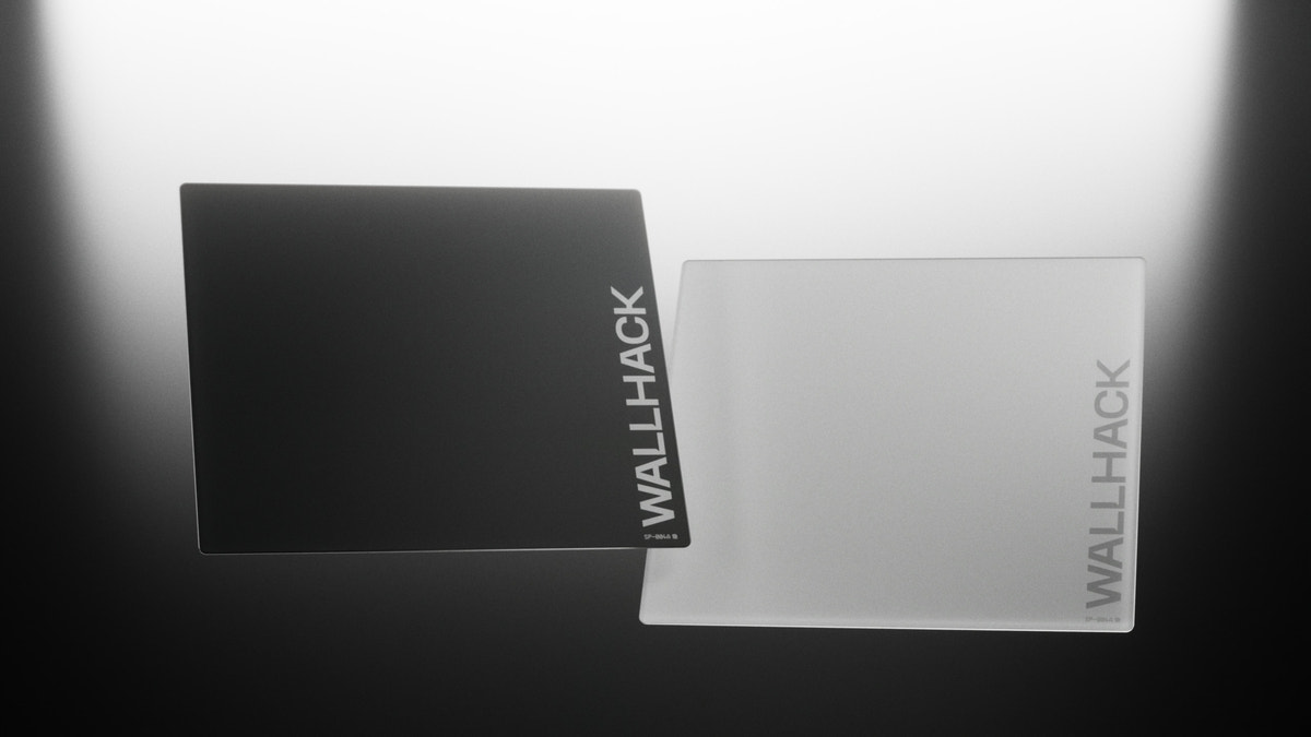 WALLHACK SP-004A glass mousepad in black and white