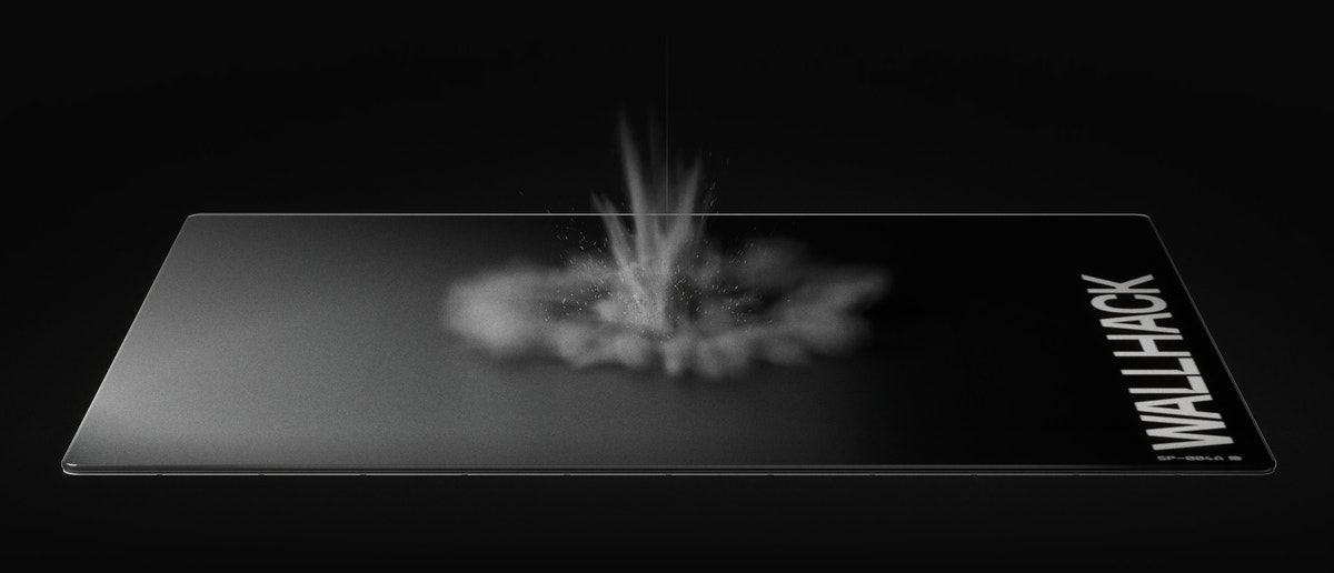 Powder impact on the tempered glass surface